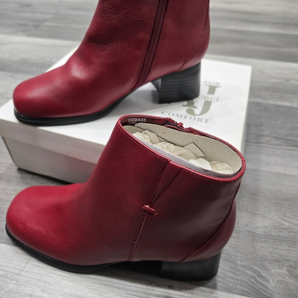 Aj Valenci Shoes - Red Leather Ankle Boots  AJ Valenci